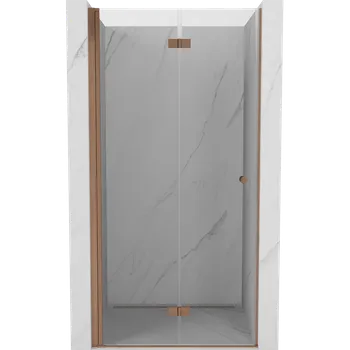 Sprchové dveře Mexen Mist-F sprchové dveře skládací levé 85 cm, transparentní, kartáčovaná měď - 8A6-085-000-65-00-L Sprchové dveře
