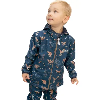 Kojenecká bunda ESITO | Dětská softshellová bunda Dinoušek Modrák - modrá / 92