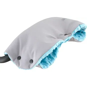 Přeprava dětí ESITO | Rukávník ke kočárku Minky softshell - šedá / modrá / 45 x 53 cm