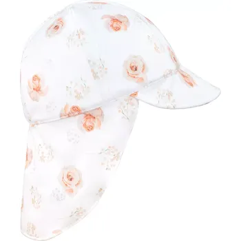 Kšiltovka ESITO | Dětská kšiltovka s krytím krku Růže - bílá / XL