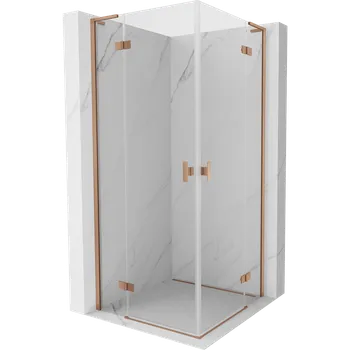 Mexen Mist-H L Duo sprchový kout skládací 110 x 110 cm, transparentní, kartáčovaná měď - 8A5L-110L-110P-65-00 Sprchové kouty