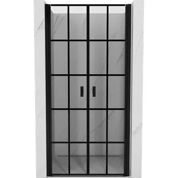 Sprchové dveře Mexen Mist sprchové dveře otočné 120 cm, černá mřížka, černé - 8A7-120-000-70-77 Sprchové dveře