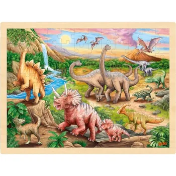 Puzzle Dřevěné puzzle Dinosauří stezka 96 dílků