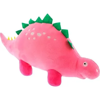 plyšák TEXTILOMANIE Růžový plyšový dinosaur ARCHEO se zeleným hřebínkem