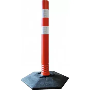 Plotový sloupek Červený plastový elastický parkovací sloupek Flexi - průměr 10 cm, výška 75 cm