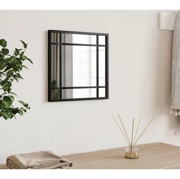 Zrcadlo vidaXL Nástěnné zrcadlo černé 30 x 30 cm čtverec železo [358632]