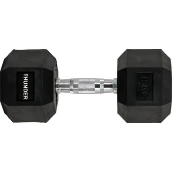 THUNDER Hexagonální činka Thunder HEX 15 kg 15 kg ČERNÁ