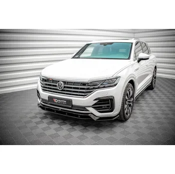 Nárazník Maxton Design spoiler pod přední nárazník pro Volkswagen Touareg Mk3 /R-Line, černý lesklý plast ABS