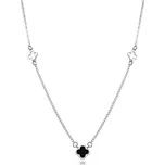 Dámský stříbrný náhrdelník se čtyřlístky 42-45 cm STNAH0263F