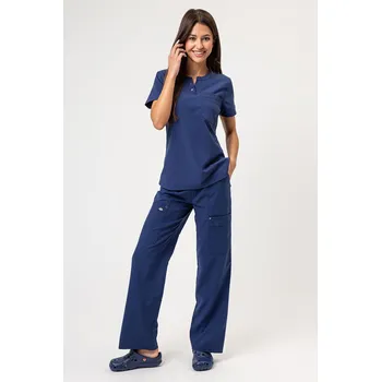 Dámský overall Dámská lékařská souprava Dickies EDS NXT (halena Round Neck, kalhoty Wide Leg) námořnická modř