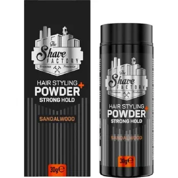 Stylingový přípravek The Shave Factory SANDALWOOD Strong Hold Powder - pudr do vlasů se silnou fixací a matným vzhledem, 30 g