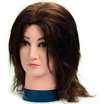 BraveHead 9864 Male - mužská cvičná hlava, 100% lidské vlasy