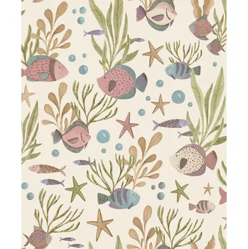 Tapeta Dětská vliesová tapeta na zeď, béžová, podmořský svět, LD3318, Little Dreamers, Grandeco