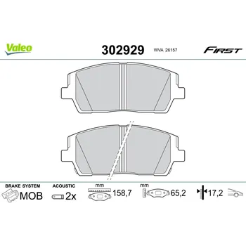 Brzdová destička Sada brzdových destiček, kotoučová brzda VALEO 302929