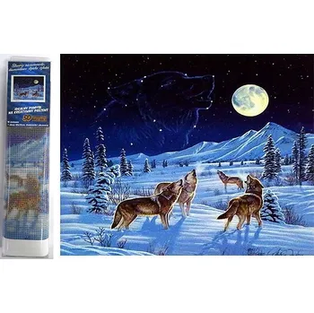 Diamantové malování Norimpex Vlčí smečka 30 × 40 cm