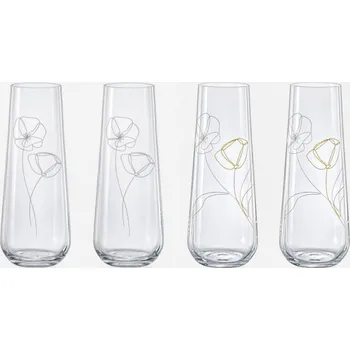 Sklenice Sada sklenic na Prosecco FLOWERS 250ml 4ks * ( Cena za balení 4 kusy)