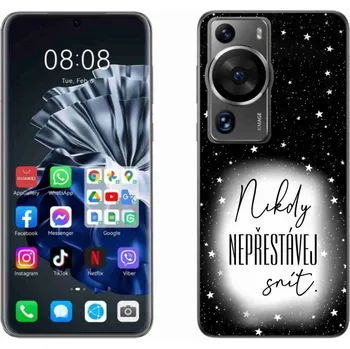 Pouzdro na mobilní telefon Gelový kryt mmCase na Huawei P60 Pro - citát 1 bíločerné pozadí