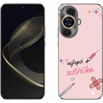 Pouzdro na mobilní telefon Gelový kryt mmCase na Huawei Nova 11 - nejlepší sestřička růžové pozadí