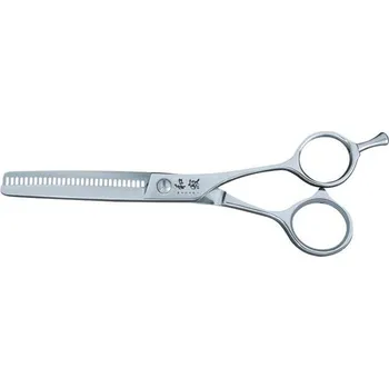 Kadeřnické nůžky KASHO Wasabi WST-230B - 5,5" - efilační nůžky - 30 zoubků - vrchní čepel