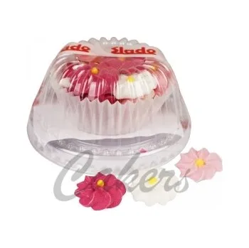 Čokoláda Cukrové květiny - mix bílá,růžová,malinová 20ks