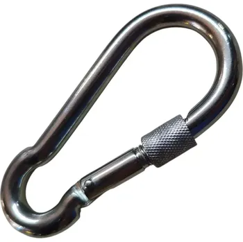 Karabina (nerez A4) hasičská s šroubovací pojistkou 6x60mm, nosnost 160 kg,