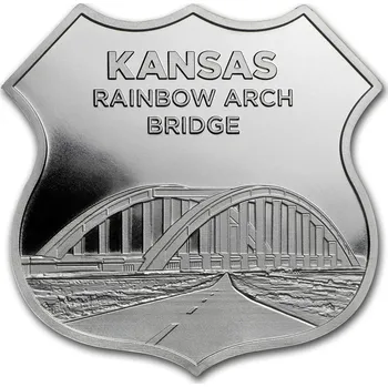 SMI Stříbrná medaile 1 oz Icons of Route 66 Kansas Rainbow Bridge Route 66 Kansas