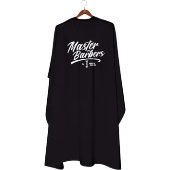Nishman Master Barbers Black Cape (7051) - černá pláštěnka, na háček, 150 cm x 160 cm