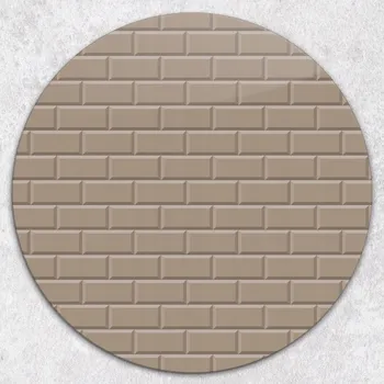 Kuchyňské prkénko Kulaté kuchyňské skleněné prkénko s grafikou hnědé cihly, tvrzené, průměr 40 cm