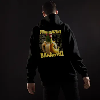 Dámská mikina Chimpanzini Bananini – Meme mikina s potiskem (Italian Brainrot) Barva: 00 - Bílá, Velikost: XXL