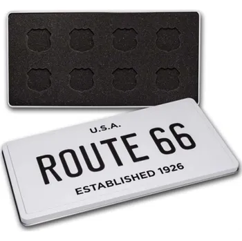 Icons of Route 66 kompletní série 8 Stříbrných medailí s boxem 1 oz