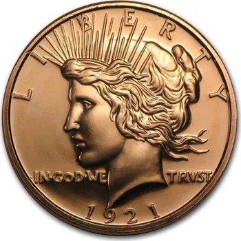 Osborne Mint Měděná medaile 1 oz Peace Dollar Mírový dolar