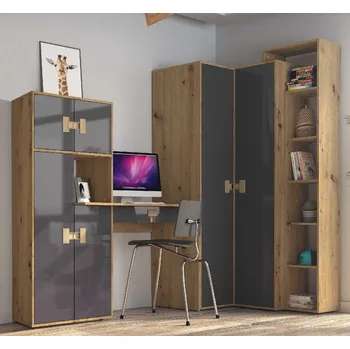 Dětský pokoj Domel Dětský pokoj Index A Barevné provedení dveří: Bílý lesk, Úchyty Domel: Černé