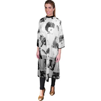 Eurostil 02504/50 Cutting Cape Black&amp;White - pláštěnka na stříhání na druky, 146 x 125 cm