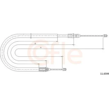 Brzdový systém Tažné lanko, parkovací brzda COFLE 11.6599