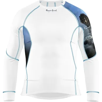 Pánské termoprádlo Pánské funkční triko dlouhý rukáv WOLF bílá Bamboo Ultra - Modrá / M