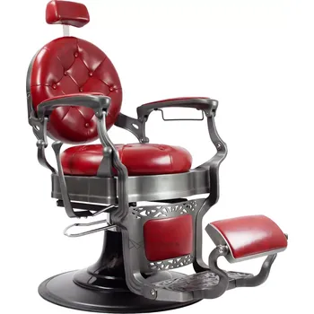 Kadeřnické křeslo Retro barber křeslo MONET - lesklá červená