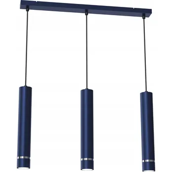 STROPNÍ SVÍTIDLO ZÁVĚSNÉ TUBUSY KOV 3X GU10 LED TMAVĚ MODRÁ