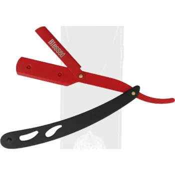 Břitva na holení Eurostil Blessed 09171/60 Red Metal Shaving Razor - červená kovová břitva na vyměnitelné žiletky, poloviční čepel,