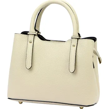 Kabelka Malá krémová italská kožená kabelka do ruky L35198