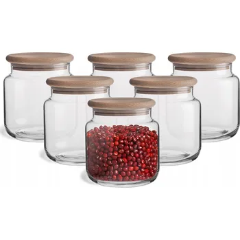 Dóza na potraviny Skladovací nádoby SKLENICE na potraviny 6x10 Glasset POLSKÉ SKLO