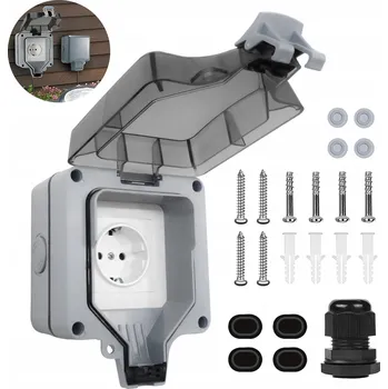 Elektrická zásuvka Elektrická Zásuvka hermetická 6906535891950 stříbrná