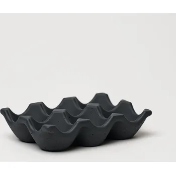 Stojánek na vajíčko ODLITO Betonové plato na vajíčka – grafit (černá) – 14 cm