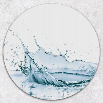 Kuchyňské prkénko Kulaté kuchyňské skleněné prkénko s grafikou modrého cákance, tvrzené, průměr 40 cm