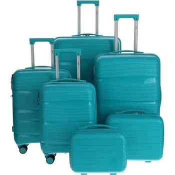 Cestovní kufr, tyrkysový - Cestovní kufr s odnímatelnými kolečky XL – 109 l