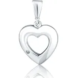 JVD Dámský zlatý přívěsek z bílého zlata srdce ZP0409XJ70-8100
