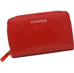Červená kožená peněženka středních rozměrů Peterson LP529