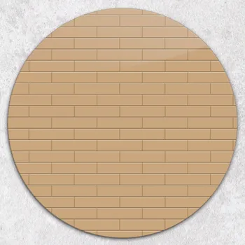 Kuchyňské prkénko Kulaté skleněné prkénko na krájení a servírování Světle hnědá cihla průměr 40 cm