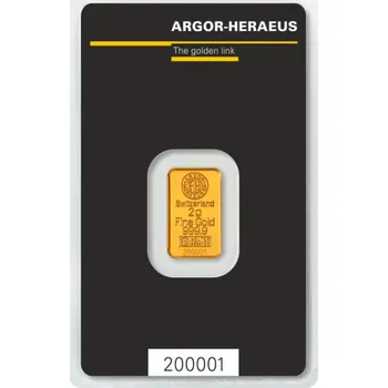 Argor Heraeus SA Zlatý slitek 2 g Argor Heraeus