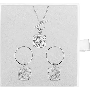 Souprava šperků franco bene Set s čtvercovým přívěskem - stříbrný | 9993