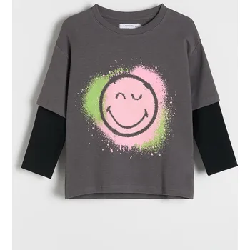 Reserved - Tričko s dlouhými rukávy SmileyWorld® - tmavě šedá - 498EC-90X - 498EC-90X-122